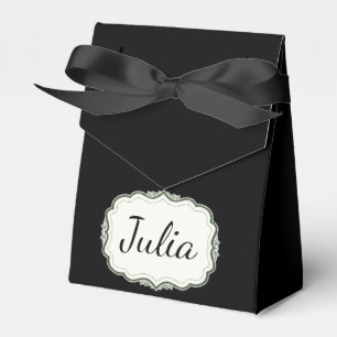 Elegante Herbst-Grüne Scalloped Schwarze Gefälligk Geschenkschachtel