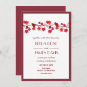 Elegante Herbst Herbst Burgund Einladung zur Hochz (Vorne/Hinten)