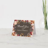Elegante Herbst Herbst Floral Vielen Dank Dankeskarte (Vorderseite)