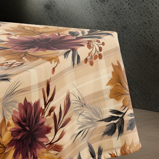Elegante Herbst Herbst Kariert florale Tischdecke