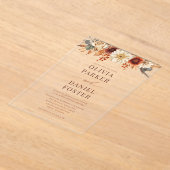 Elegante Herbst-Hochzeit im Herbst Acryleinladungen (Ablage )