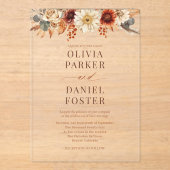 Elegante Herbst-Hochzeit im Herbst Acryleinladungen (Vorderseite)