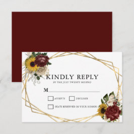 Elegante Herbst-Hochzeit mit geometrischen Rahmen RSVP Karte