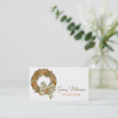 Elegante Herbst-Jahreszeit-Kranz-Visitenkarte 4 Visitenkarte (Stehend Vorderseite)