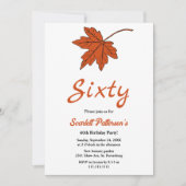 Elegante Herbst-Orange-Blätter fallen 60. Geburtst Einladung (Vorderseite)