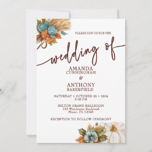 Elegante Herbst Pumpkin Hochzeit im Herbst Einladu Einladung