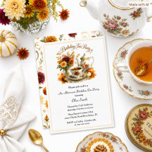 Elegante Herbst-Teeparty-Geburtstagsfeier