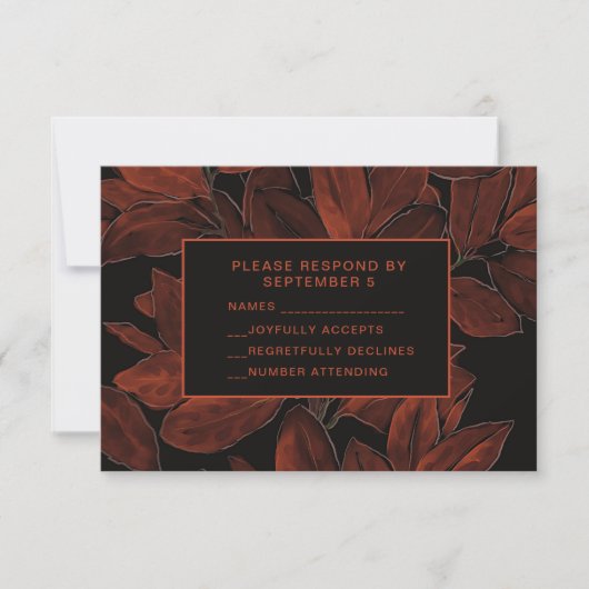 Elegante Herbst-UAWG-Hochzeitkarte RSVP Karte (Vorderseite)