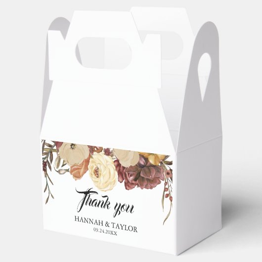 Elegante Herbst Wasserfarben Blumenhochzeit Geschenkschachtel (Geöffnet)