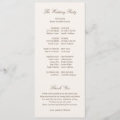 Elegante Herbst-Wasserfarben-Wildblumen-Hochzeit Programm (Rückseite)
