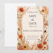 Elegante Herbst-Wildblume Save The Date (Vorne/Hinten)