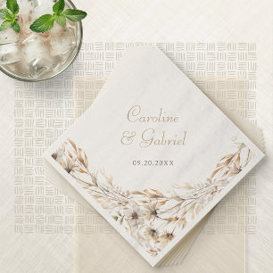 Elegante Herbst-Wildblumen Hochzeit Serviette