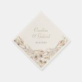 Elegante Herbst-Wildblumen Hochzeit Serviette (Ecke)