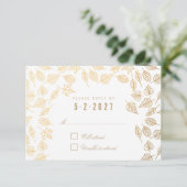 Elegante Herbstausgabe Gold Wedding RSVP Card (Stehend Vorderseite)