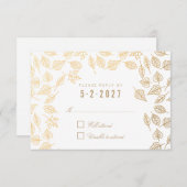 Elegante Herbstausgabe Gold Wedding RSVP Card (Vorne/Hinten)