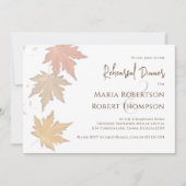 Elegante Herbstbänke fallen Grünfolien Einladung (Vorderseite)