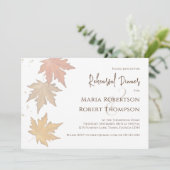 Elegante Herbstbänke fallen Grünfolien Einladung (Stehend Vorderseite)