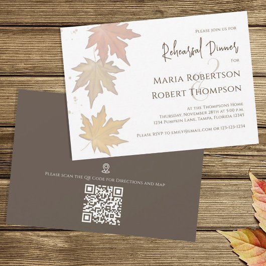 Elegante Herbstbänke fallen Grünfolien Einladung