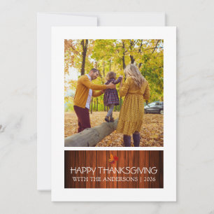 Elegante Herbstblätter-Foto Familie Thanksgiving Feiertagskarte