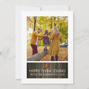 Elegante Herbstblätter Foto Familie Thanksgiving Feiertagskarte