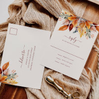 Elegante Herbstblätter Herbsthochzeit RSVP