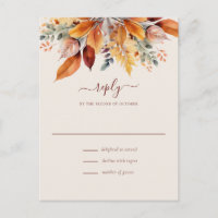 Elegante Herbstblätter Herbsthochzeit RSVP
