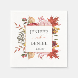 Elegante Herbstblätter Herbsthochzeit Serviette