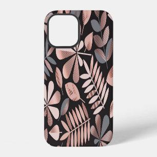 Elegante Herbstblätter: Pastellgeometrie iPhone 12 Hülle
