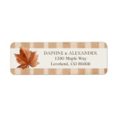 Elegante Herbstblätter-Rücksendeadresse (Vorne)