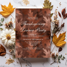 Elegante Herbstblätter Thanksgiving-Dinnerparty