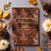 Elegante Herbstblätter Thanksgiving-Dinnerparty Go