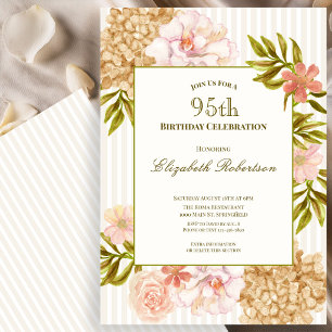 Elegante Herbstblumen 95. Geburtstagseinladung Einladung