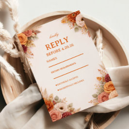 Elegante Herbstblumen-Antwort RSVP Karte