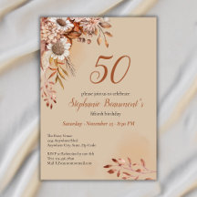 Elegante Herbstblumen Braune 50. Geburtstagsfeier
