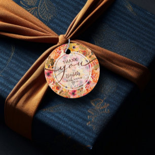 Elegante Herbstblumen Brautparty Dankeschön Geschenkanhänger