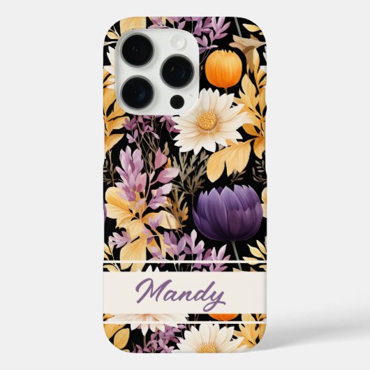 Elegante Herbstblumen fallen Muster Case-Mate iPhone Hülle (Rückseite)