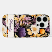Elegante Herbstblumen fallen Muster Case-Mate iPhone Hülle (Rückseite (Horizontal))