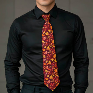 Elegante Herbstblumen-Krawatte mit kräftigen botan Krawatte