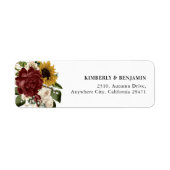 Elegante Herbstblumen Rücksendeadresse (Vorne)