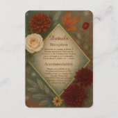 elegante Herbstblumenhochzeit Begleitkarte (Vorderseite)