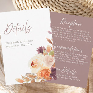 Elegante Herbstblumenzettelkarte Einladung