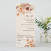 Elegante Herbstblütenhochzeit Einladung (Stehend Vorderseite)