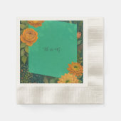 elegante Herbstblütenhochzeit Serviette (Vorderseite)