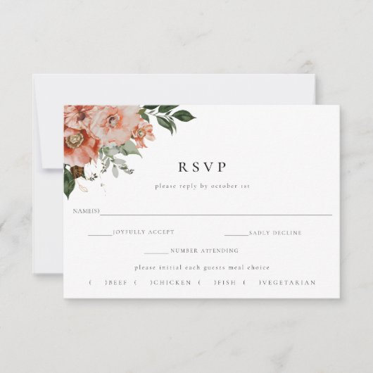 Elegante Herbstblütenwahl RSVP Karte (Vorderseite)
