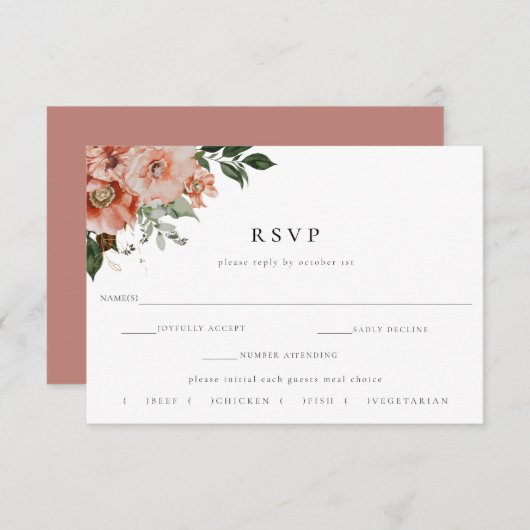 Elegante Herbstblütenwahl RSVP Karte (Vorne/Hinten)