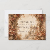 Elegante Herbstbogenhochzeit Dankeskarte (Vorderseite)