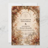 Elegante Herbstbogenhochzeit Einladung (Vorderseite)