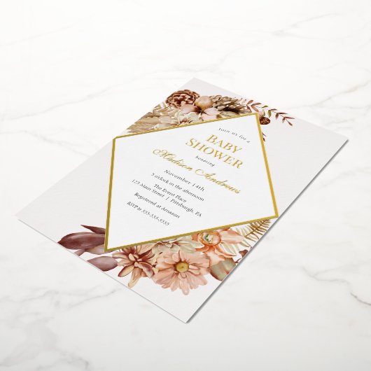 Elegante Herbstdusche Einladung (Gedreht)