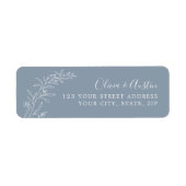 Elegante Herbstdusty Blue Wedding Rücksendeadresse (Vorne)
