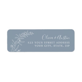 Elegante Herbstdusty Blue Wedding Rücksendeadresse